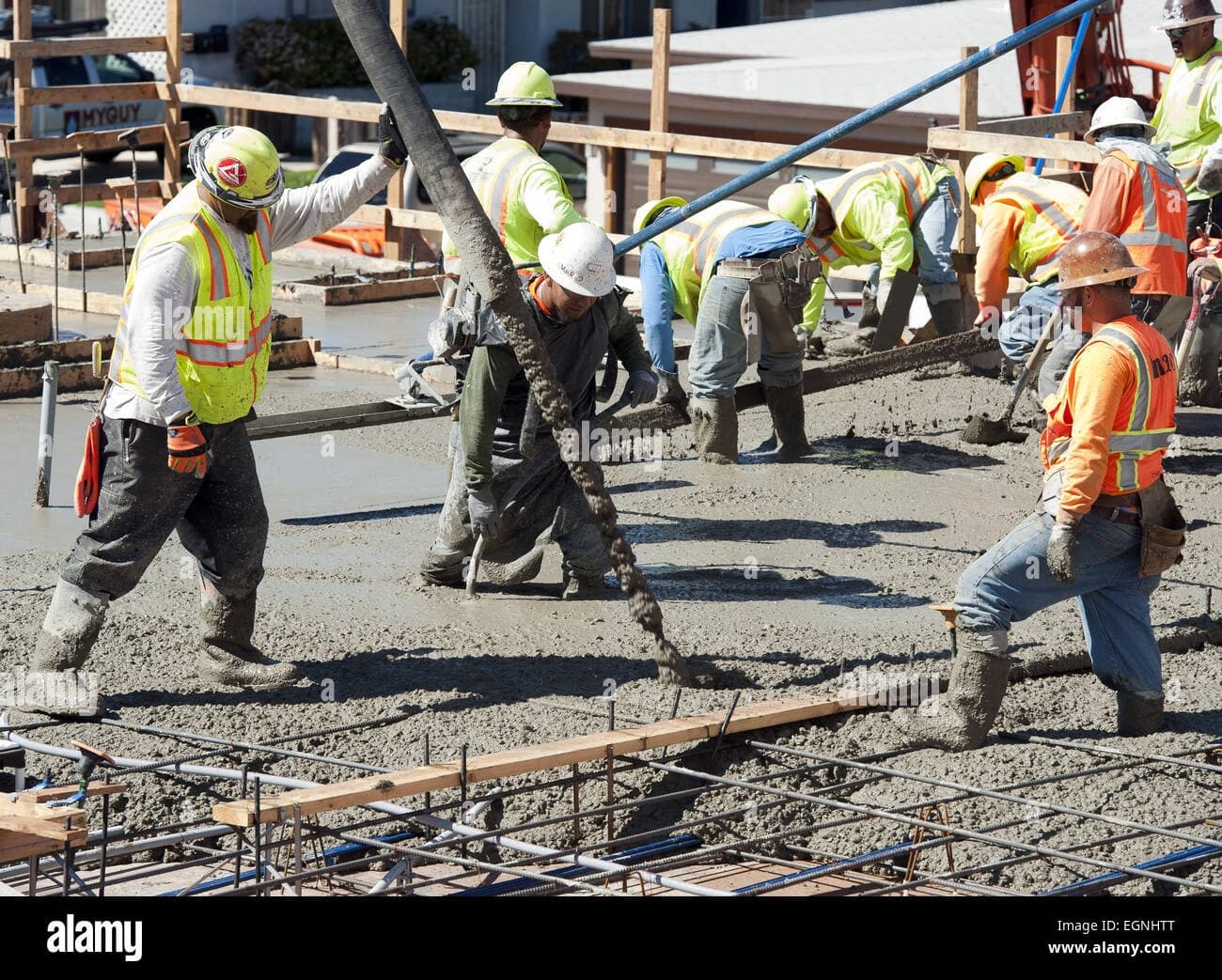 Concrete driveway pour